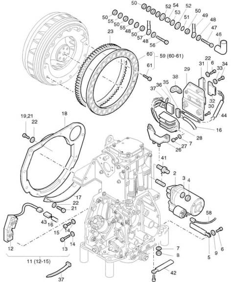 01721000 Стартер электрический 12В 1D40, 1D50