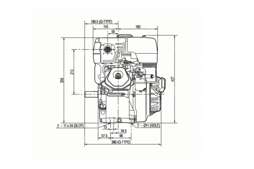 Двигатель Honda GX270 SXQ4. Диаметр вала 25 мм