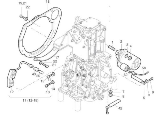 01440710 Катушка (12V) HATZ 1D41 1D50