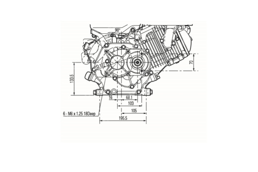 Двигатель Honda GX390 QXQ4. Диаметр выходного вала 25.4 мм